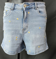 Korte spijkerbroek met bloemen